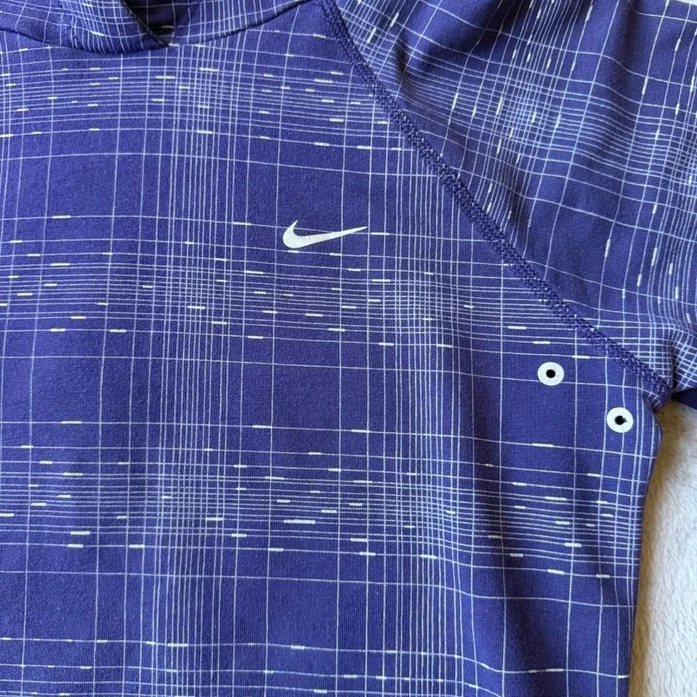 Nike Dri-FIT Purple Grid Running Hoodie Womens Small‎ Reflective Pullover Pocket